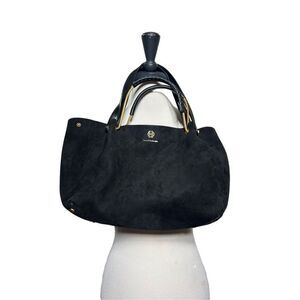 House of Harlow Black Suede Dual Handle Handbag Shoulder Bag Purse